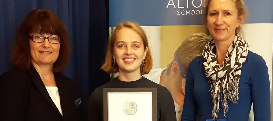 Dr Jane Gould, Director of Alton School’s International Programme, Lauren Shea, TeenTech International Ambassador and Dr Louise Clayton, Head of Scien