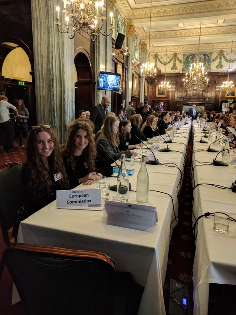 Rhiannon and Rosanna at the Law Society, ESU Mock Council
