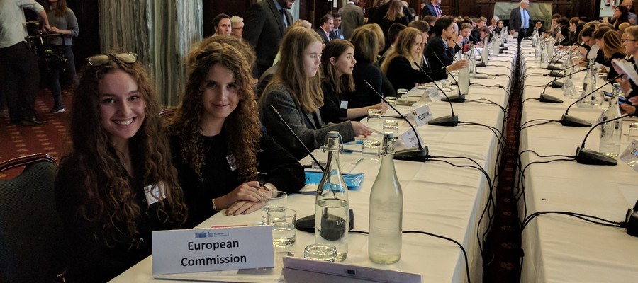 Rhiannon and Rosanna at the Law Society, ESU Mock Council